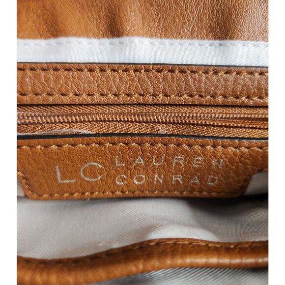 LC Lauren Conrad Tan Faux Suede Crossbody Purse - Picture 9 of 10